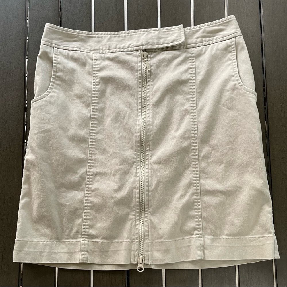 VINTAGE Y2K ROSANNA KHAKI FRONT-ZIP MINI SKIRT!!